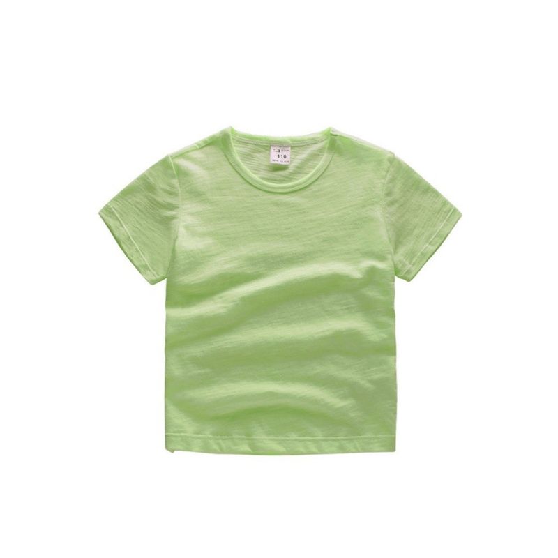 Slub Cotton Crew Neck Light Breathable Solid Color Ins Short Sleeve