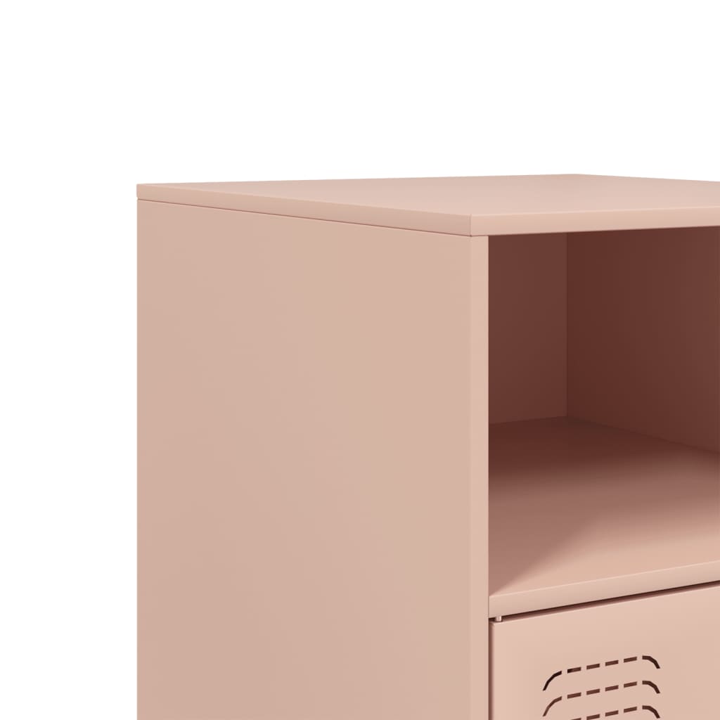 Pink Nightstand 34.5 x 39 x 62 cm Steel