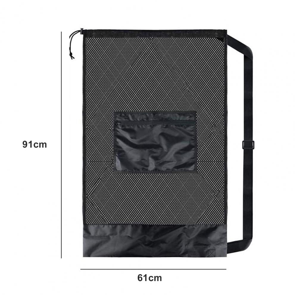 Mesh Soccer Ball Bag Extra Large Drawstring Basketball Storage Bag with Zipper Pocket Volleyball Football Net Pack Gym Bags