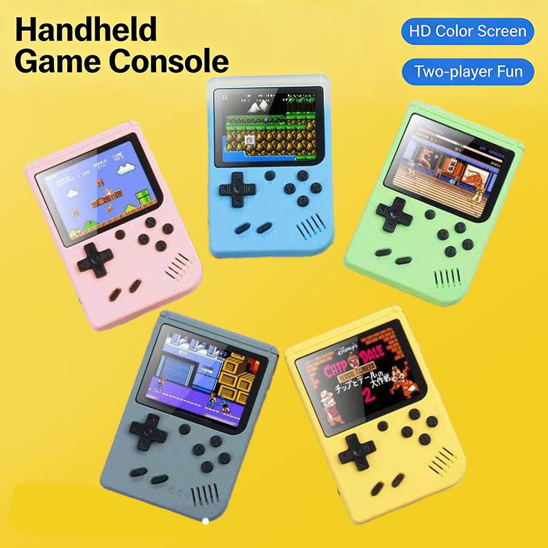 Console Portatile Mini Portatile per Videogiochi 8 Bit Schermo LCD a Colori da 3,0 Pollici Giocatore di Giochi a Colori per Bambini Integrato 500 Giochi Versione per Due Giocatori
