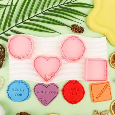 1/4 Stück 3D Valentinstag Hochzeit Ausstecher Keksform Keksform Stempel Party Dekoration Backwerkzeuge