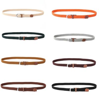 Braided Elastic Stretch Belt for Jeans and Pants Adjustable Waistband with Metal Clasp No Hole Design Casual Wear Sash