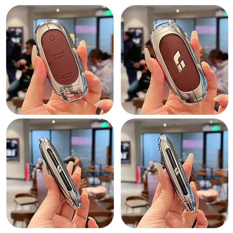 2025 Li Auto L6/L7/L8/L9 Key Case - Premium Metal & Leather Protective Shell