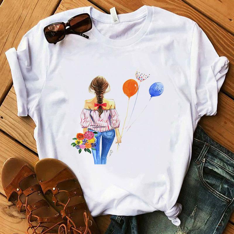 Cartoon Printed T-Shirt Women'S Short Sleeve Women'S Clothing