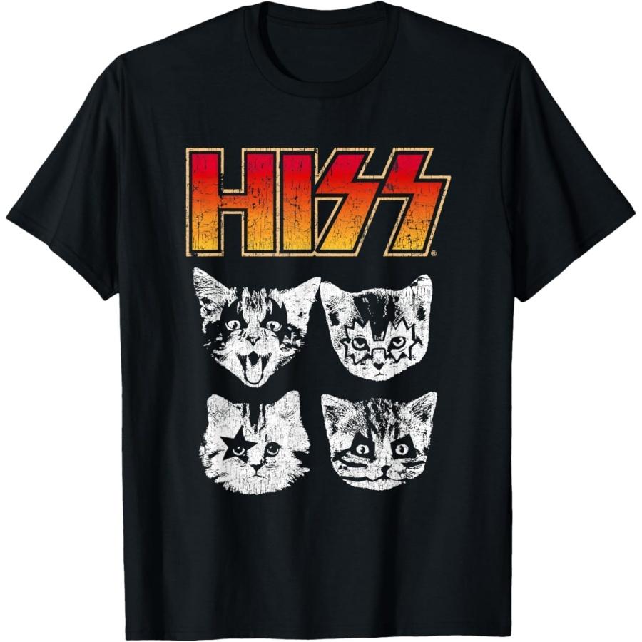Pertmunsv HISS Cat Funny Cats Kittens Rock Music Cat Lover Hiss T-Shirt S