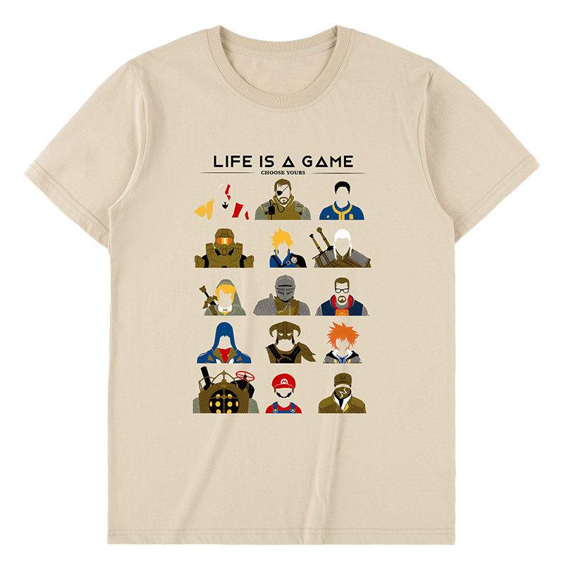 2026 SpringSummer Life Is A Game Choose Your Character Trendy Tshirt with English Print