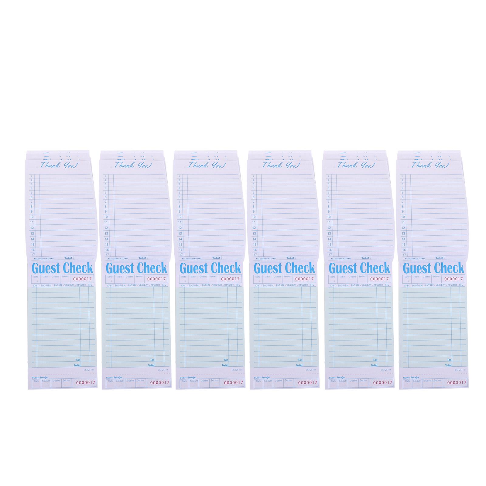 

6 Pcs Restaurant Ledger Food Order Ticket Book Notepad Guest Check Pads Commercial Checks Tickets Books for Servers 17X8.8X0.5cm зелёный