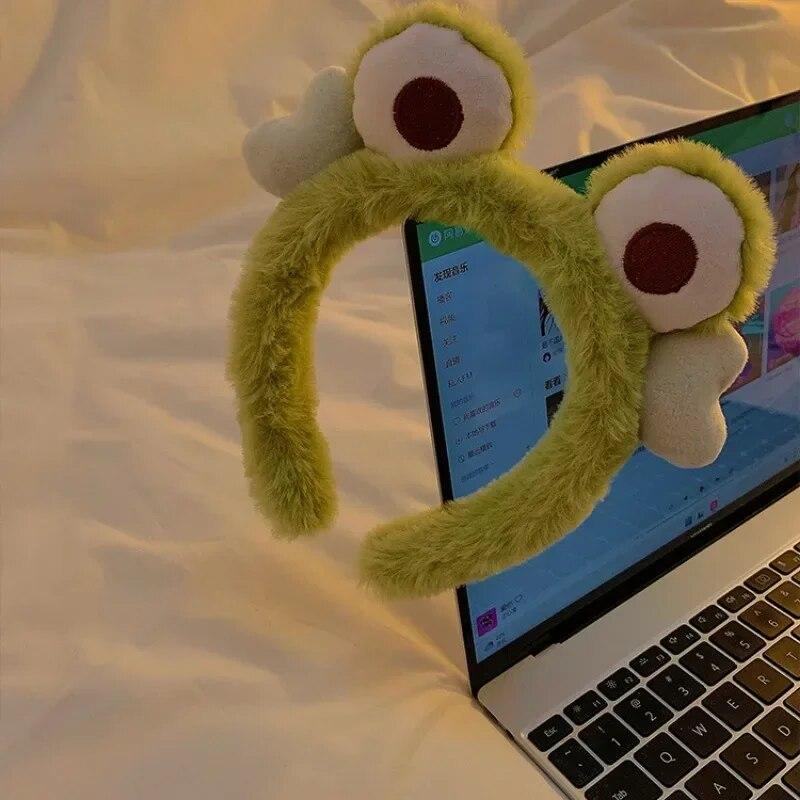 Kawaii Béka Haj fejpántok Kényelmes bársony hajpántok Medvefül Nyúlfül Aranyos fejpántok Téli hajkiegészítők