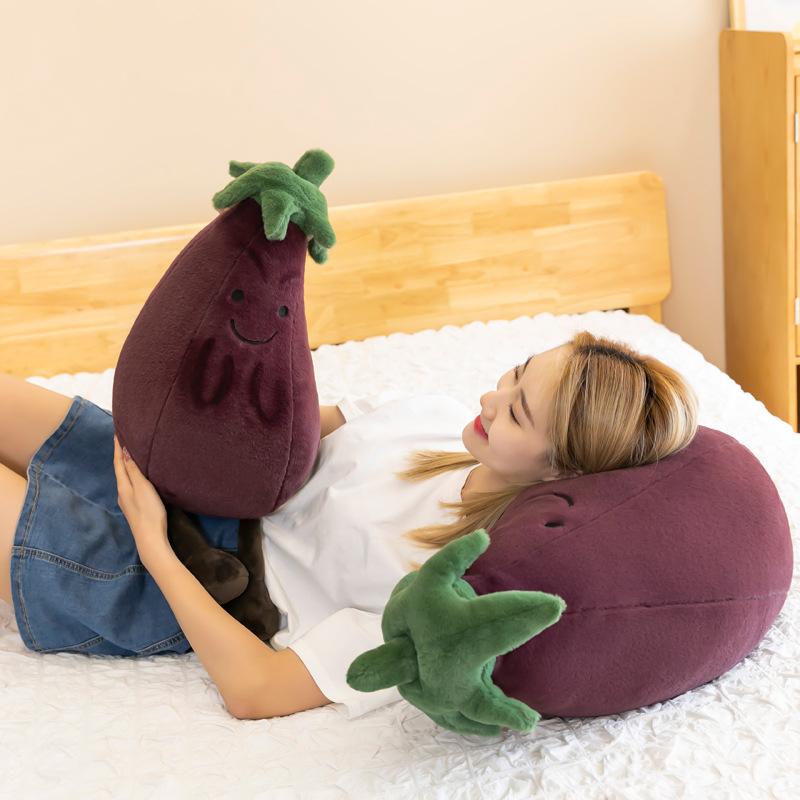 New Eggplant Throw Pillow Funny Vegetable Plush Toy Bed Pillow Cushion Cute Doll