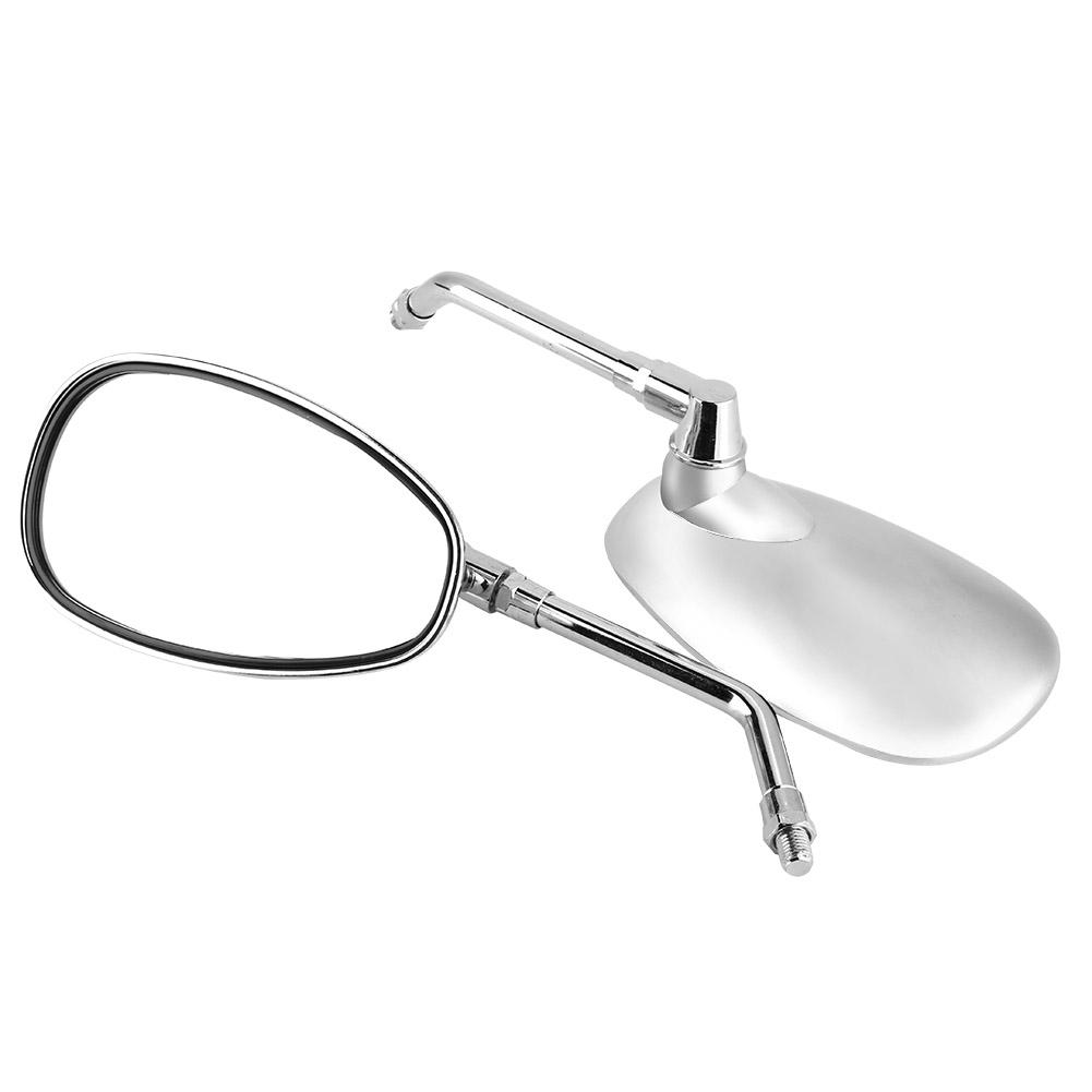 2Pcs Motorcycle Motorbike Modified Rearview Mirror Chrome Rear View Side Mirrors