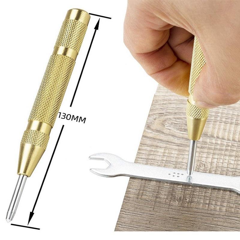 130mm Automatic Center Pin Punch Spring Loaded Marking Starting Holes Tool Wood Press Dent Marker Woodwork Drill Bit