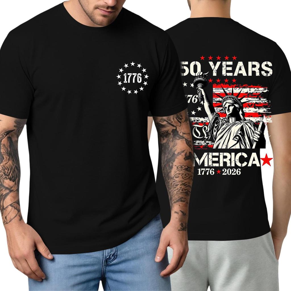 Men's Short-sleeved Fashionable Casual Everyday Trendy Letter Print Short-sleeved Shirt