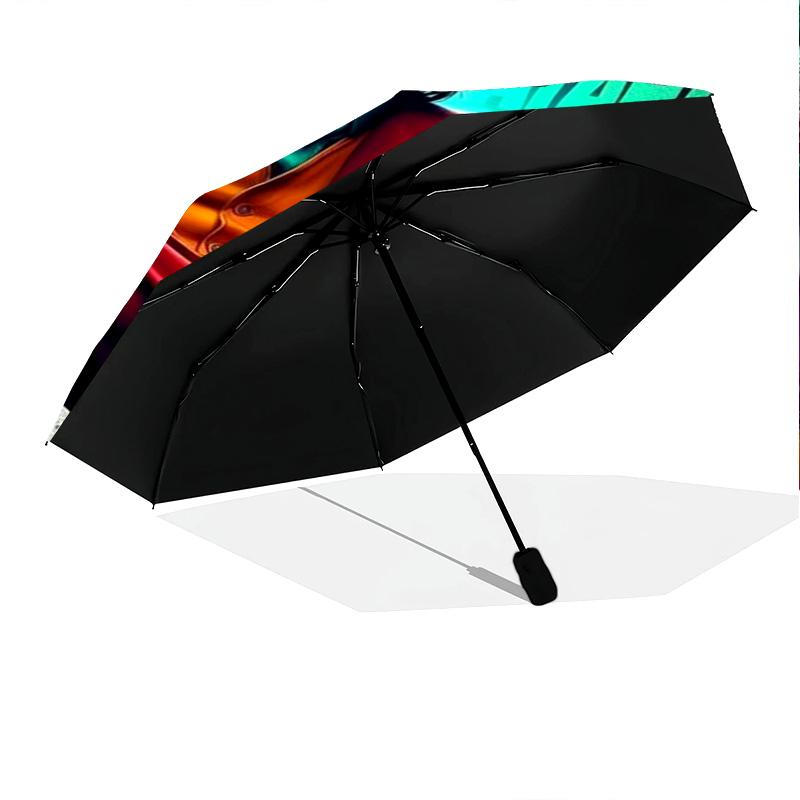 Joker Points Gun Folding Umbrella Portable 8 Paraphenoid Bones Umbrella Three Folds Sun Umbrella