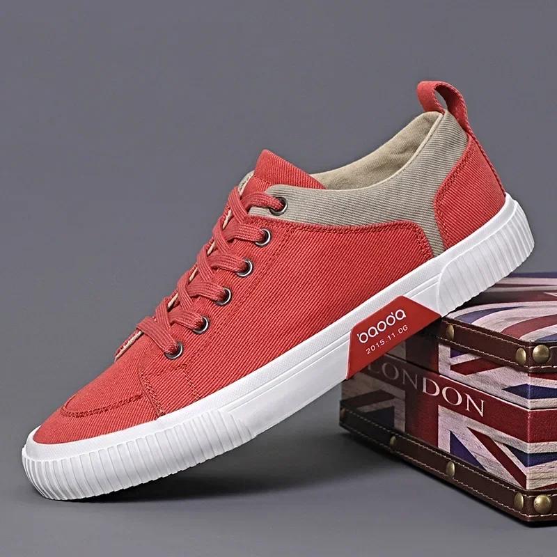 Spring Summer Casual Men Canvas Shoes Low-top Lace Up Mens Canvas Shoes Korean Version Trend Men's Shoes BM-013