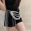 Fashionable Imitation Pearls Flower Waist Chain Belt Imitation Pearls Texture Perfect for Enhancing Party Outfits