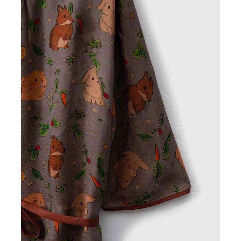 Xiangyunsha National Style Jacquard Dress: Mulberry Silk Red Cloud Gauze with Tie Waist.