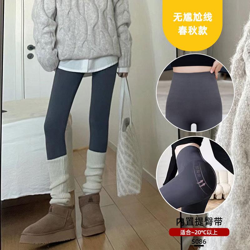 Fleece thickened shark pants women wear new autumn and winter thermal cotton pants tight and thin coffee leggings