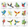Tropical Birds Honeycomb Parrot Paper 3D Cutouts Hanging Ornaments Hawaiian Themed Luau Party Hanging Decorations for Rainforest Jungle Theme