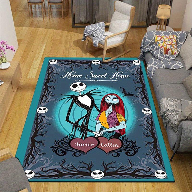 1pz Tappeto Area Tappeto con Fantasia Jack Skellington Antiscivolo Lavabile a Mano Tappetino per Pavimento Adatto per Soggiorno Camera da Letto Decorazioni per la Casa Decorazioni per la Stanza