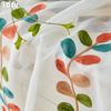 1PC LOZUJOJU White Tulle Modern Rural Style Embroidered Colorful Sheer Curtaint Window Drape for Living Room Bedroom Home Decor