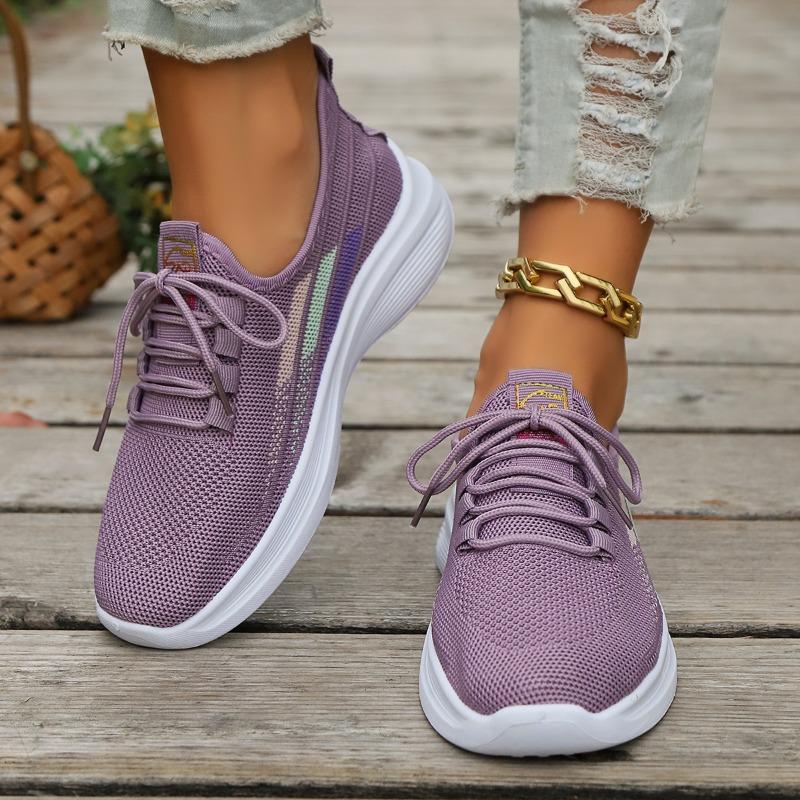 Women's Shoes 2024 New Mesh Women's Vulcanize Shoes Breathable Women Sneakers Mixed Colors Low Heel Lace Up Women's Casual Shoes