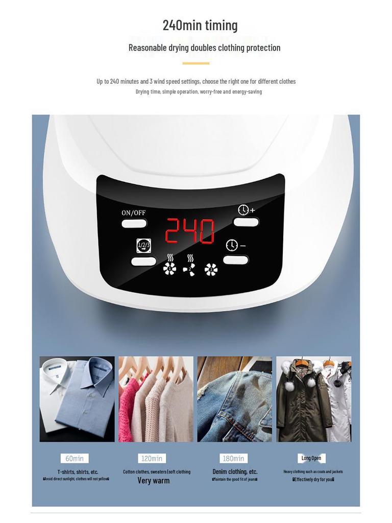 Foldable Remote-Controlled Clothes Dryer with Warm Air Blower for Home Use