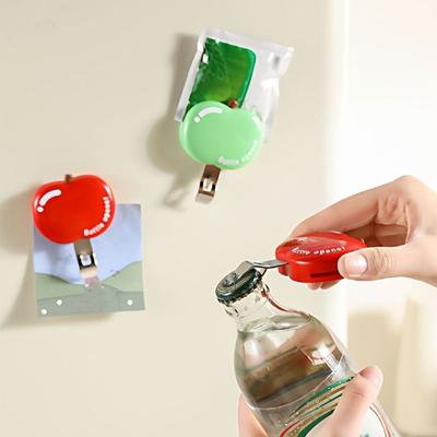 2pcs Multifunctional Magnets Bottle Opener Fruit Shape Quick Open Beer Bottle Opener Decorative Magnetic Fridge Sticker Bar Use