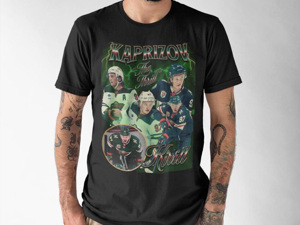 Kirill Kaprizov Shirt Vintage 90s Minnesota Wild NHL Hockey Design Retro Bootleg Gift Classic Graphic Tee Unisex T-Shirt Limited Edition