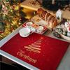 Merry Christmas Tree Placemats Set Of 12,Non-Slip/Wipe Clean Linen Dining Table Mat Set,Heat-Resistant Table Liner