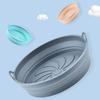 Foldable Round Silicone Fryer Liner Dual Handles Non Stick Food Grade Heat Resistant Reusable Oven Baking Tray Basket Bowl