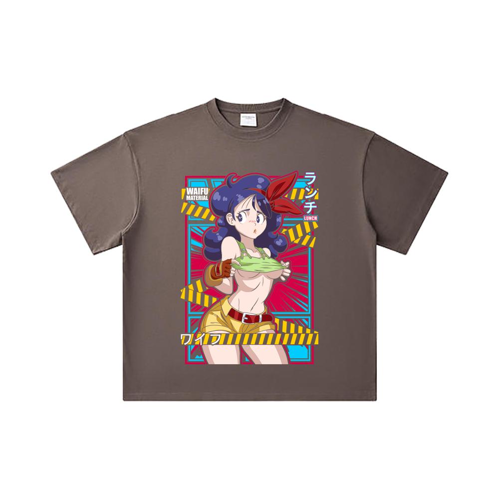 260 GSM Double Yarn 32 Count 100% Cotton Dragon Ball V44 Lunch Waifu Print Unisex Heavy Cotton T Shirt