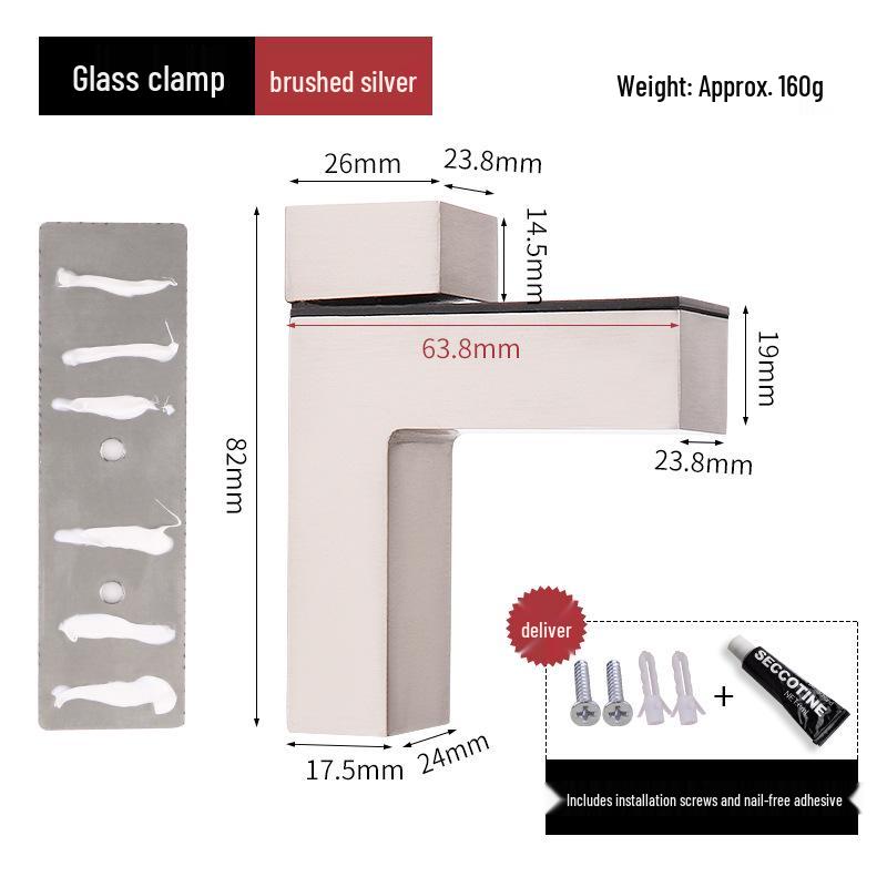 Modern Glass Partition Clip Bracket Holder - Hardware Accessory for Layer Board Fixing