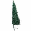 Maison Exclusive - Demi-arbre de Noël artificiel pré-éclairé et boules vert 210 cm