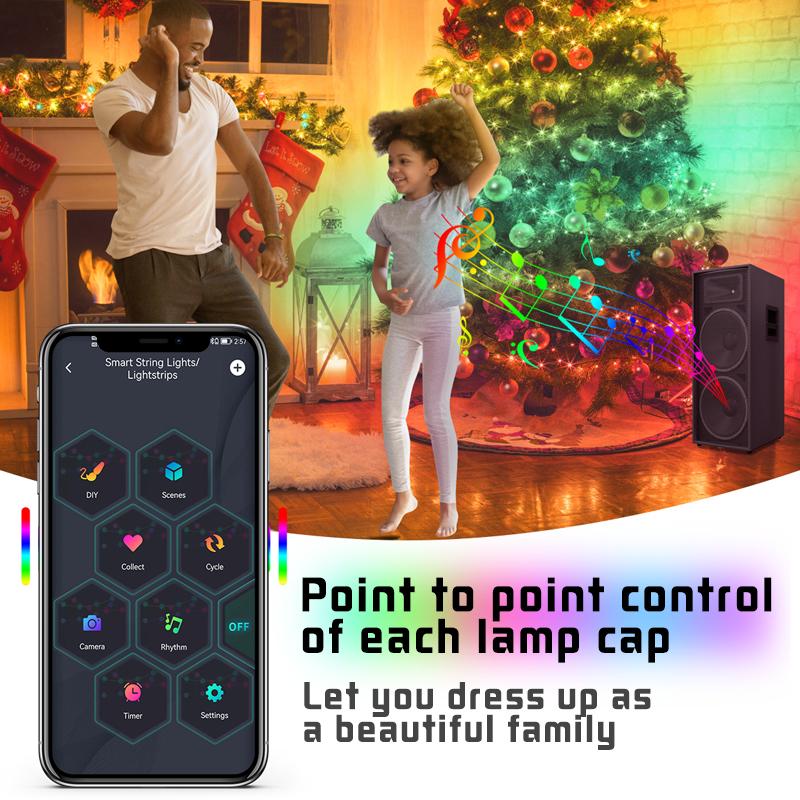 RGB Smart Bluetooth Control USB LED String Lights Outdoor App Remote Control Led Garland Fairy Lamp Christmas Tree Decoration