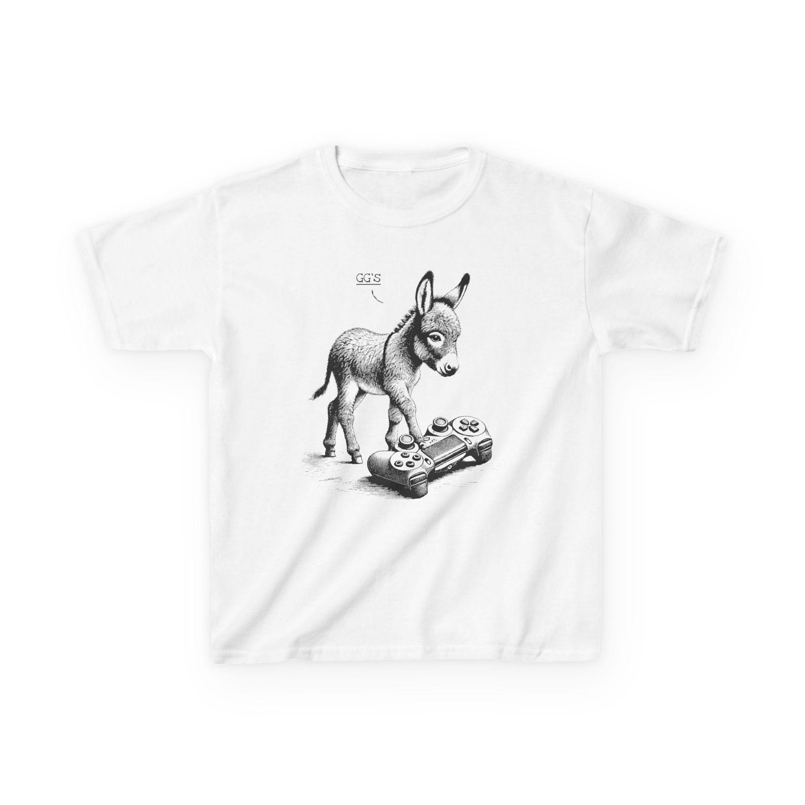 Kids Donkey Gaming T-Shirt, Good Games Perfect Video Gamer Gift XL