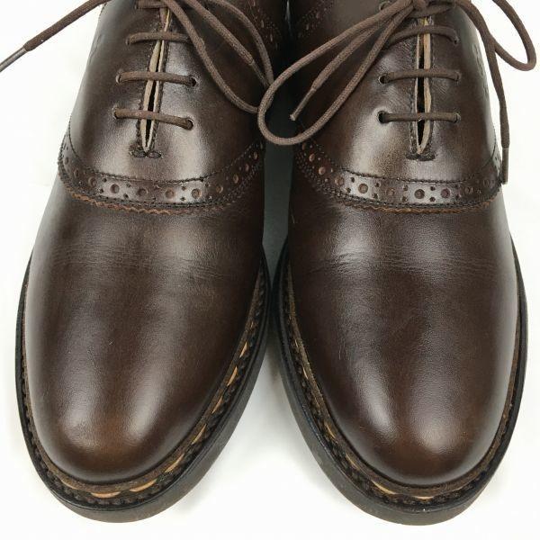 Disney Collab Donaldson Handmade Leather Saddle Shoes Mickey Print Size 24.0 Brown(USED)