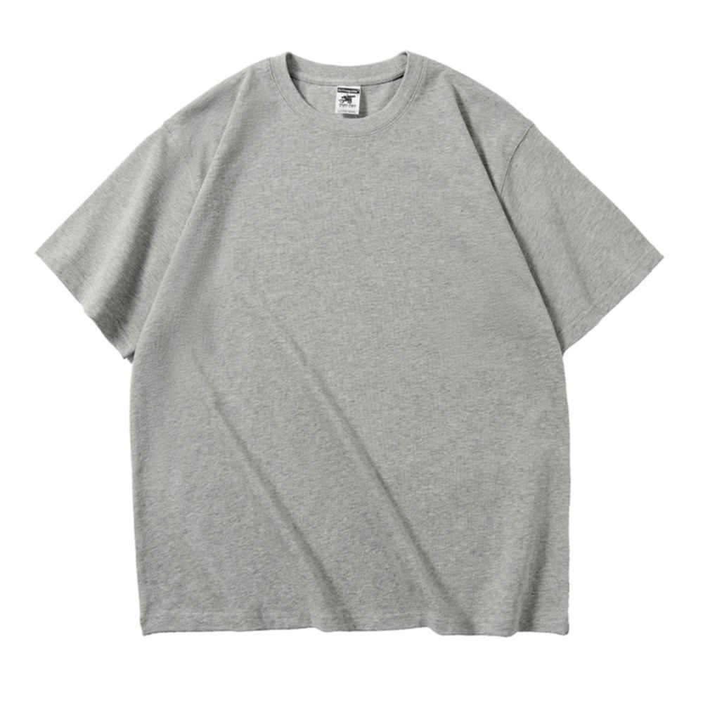 Herr sommar lös tung bomulls-t-shirt med tryckt design