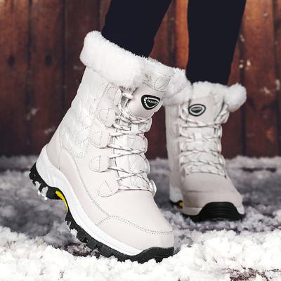 Winter Oversized Versatile High Top Cotton Shoes Thick Sole Waterproof Snow Boots Women's Plush and Warm Thickened Women's Shoes
