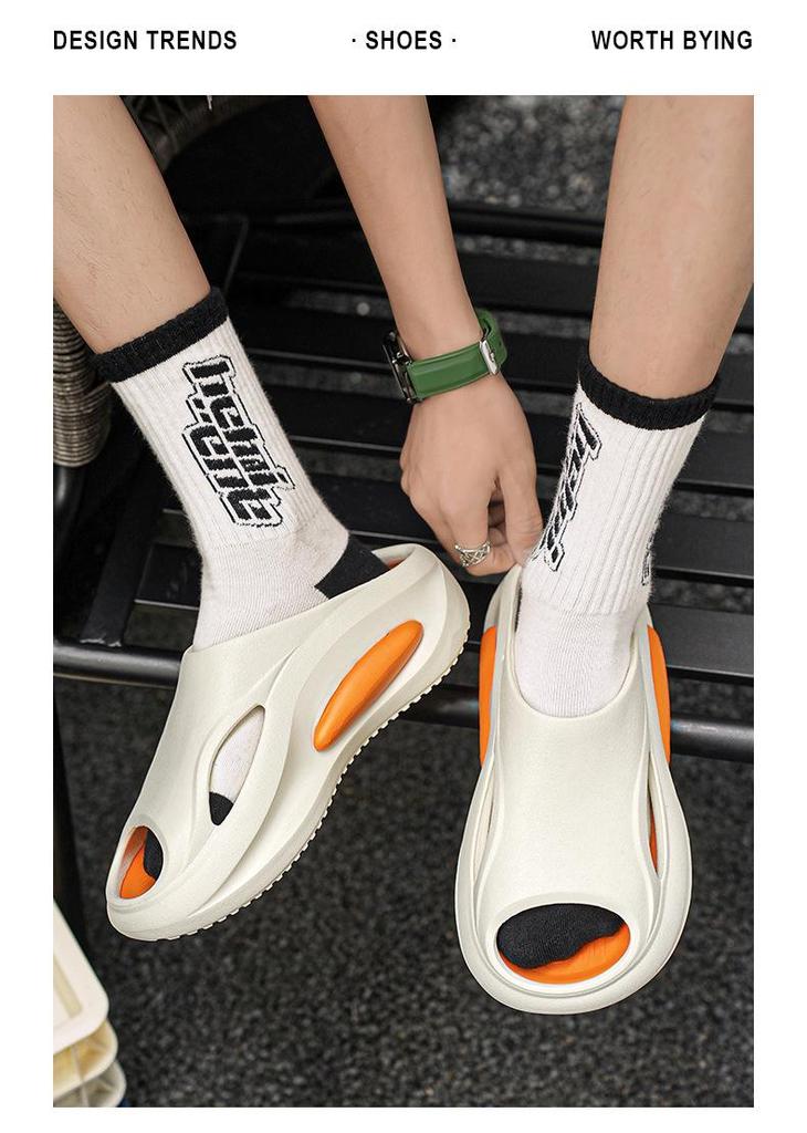 Cross-Border Trendy Color Block Thick Sole Non-Slip Breathable Sports Sandals for Couples