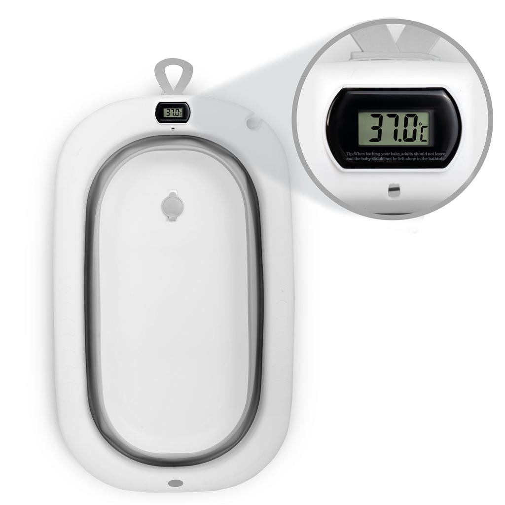Folding Bathtub For Children, Infants With Thermometer And Insert Ricokids Rk-287 White And Gray