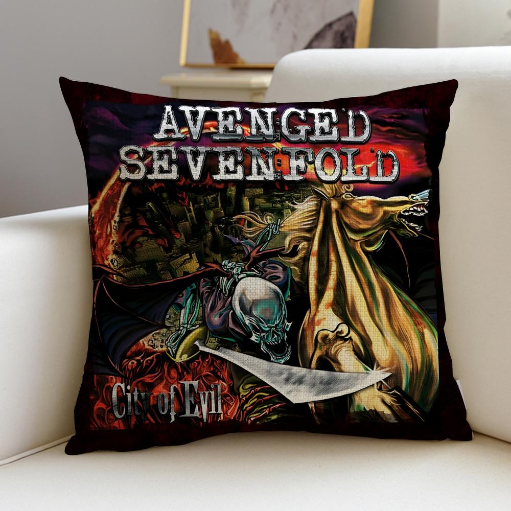 Metal AAvenged SevenfoldS Cushion Cover Breathable and skinfriendly linen pillowcase square removable and washable cushion