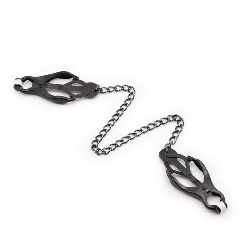 Erotic BDSM Unisex Metal Japanese Clover Style Body Nipple Clamps Brutal Bondage Restraint Dark Chain Sex Toy