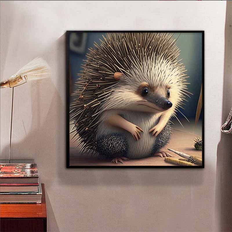New Arrival 5D DIY Full Circle Diamond Painting "Hedgehog" Embroidery Cross Stitch Home Decor Gift