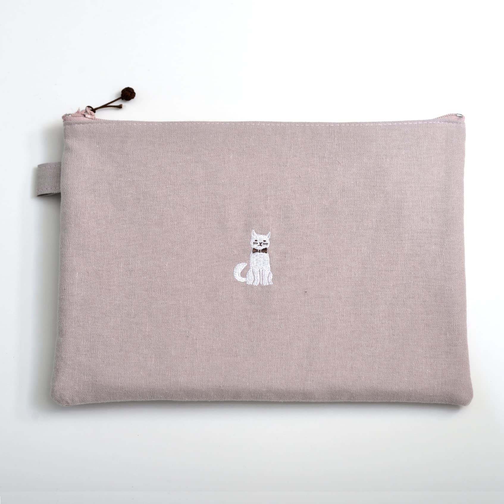 Concise Pen Case Fabric Pouch White Cat Pink 547648 персиковый