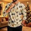 Men's Long Sleeve Shirt with Christmas Print