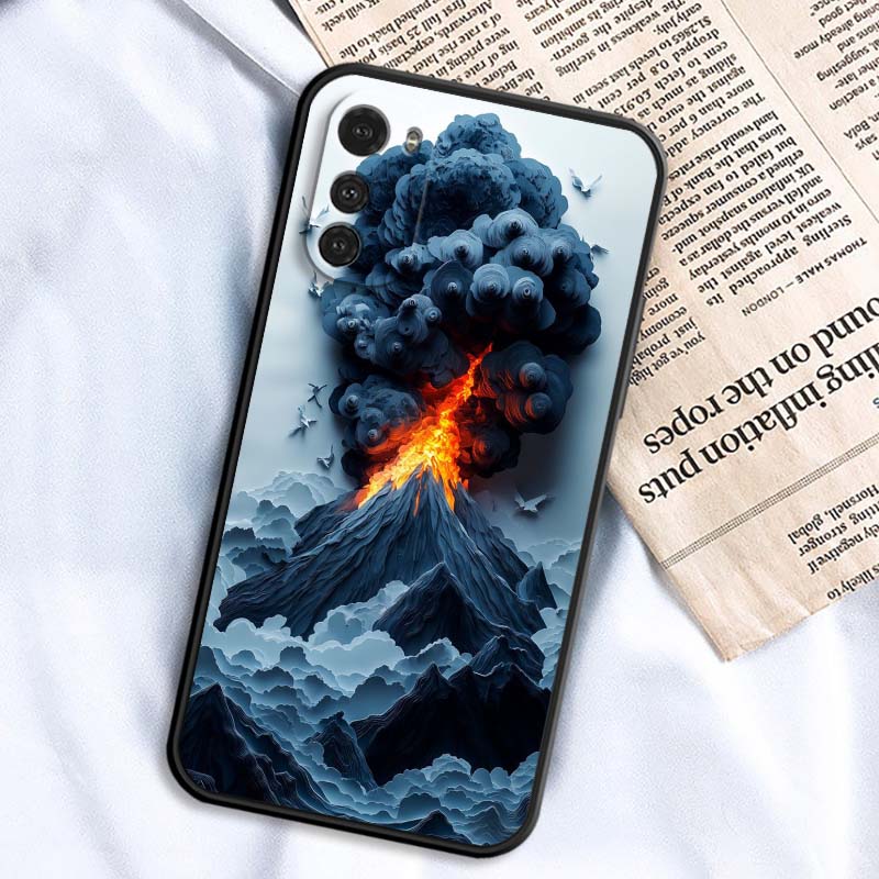 Creative Landscape Patterns For Motorola G85 Edge 50 G24 G35 G14 G04 40 G72 G34 G G54 G13 G32 5G Black Phone Case