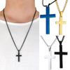 Fashion Necklace for Men Simple Cross Pendant Alloy Necklace Chain Jewelry Christmas Day Gift