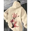Giappone Harajuku Fiore di Pruno Felpa con Cappuccio Uomo Sportiva Casual Moda POP Y2K Pile Autunno Inverno Manica Lunga Felpa Top Abbigliamento