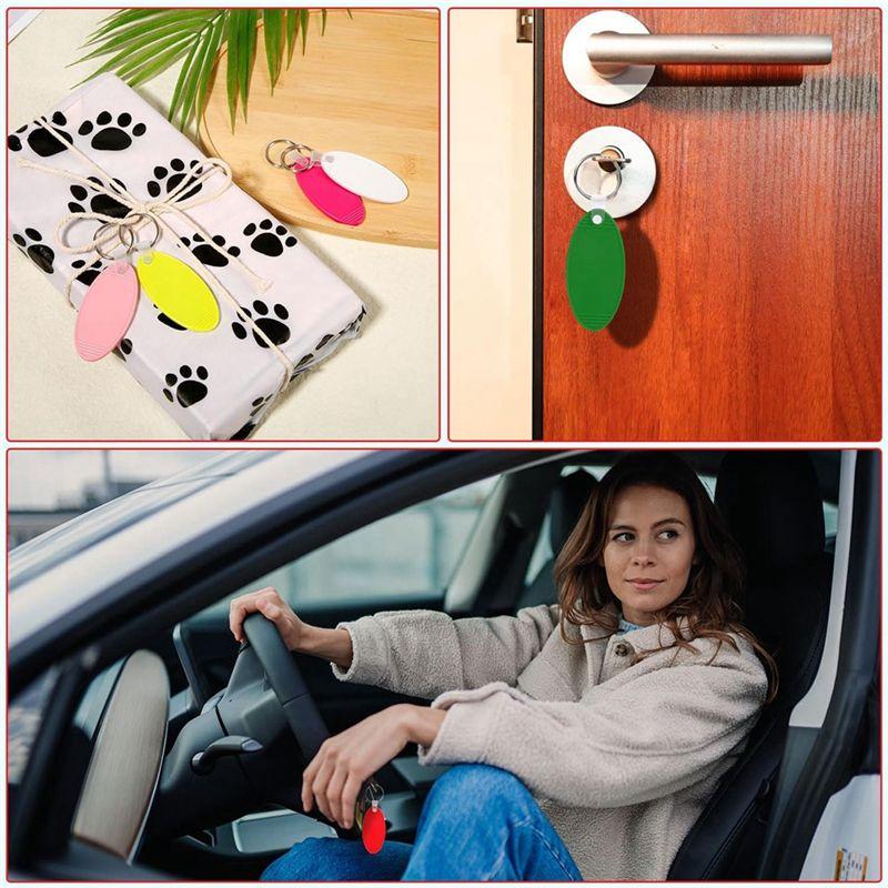 AEE4-20Pcs Motel Keychain Blanks, Sublimation Keychain Blanks DIY Key Chains Supplies For Hotel Room Number Tag, (Oval)