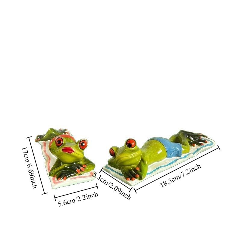 Couple Frog Statue Creative Frog Painter Fashionable Outdoor Vacation Frog Resin Sculpture Home Interior Desktop Decoration